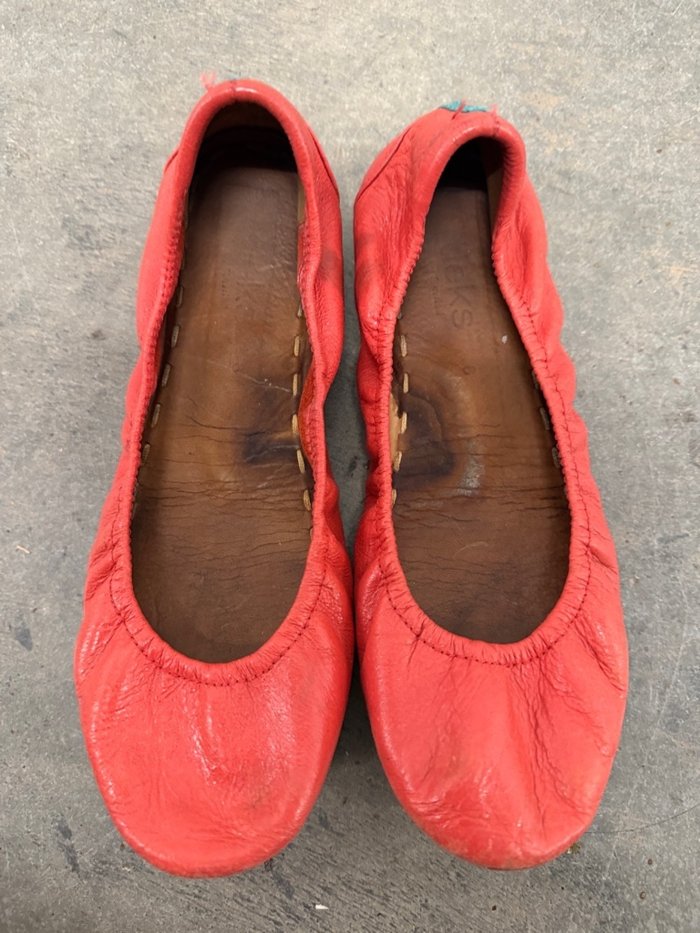 Tieks Red Leather Ballet Flats